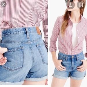 J. Crew High Rise Denim Shorts Light Blue